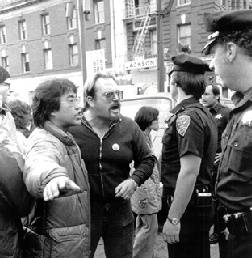 A face-off at the I-Hotel, 1970s, photo by Eddie Foronda