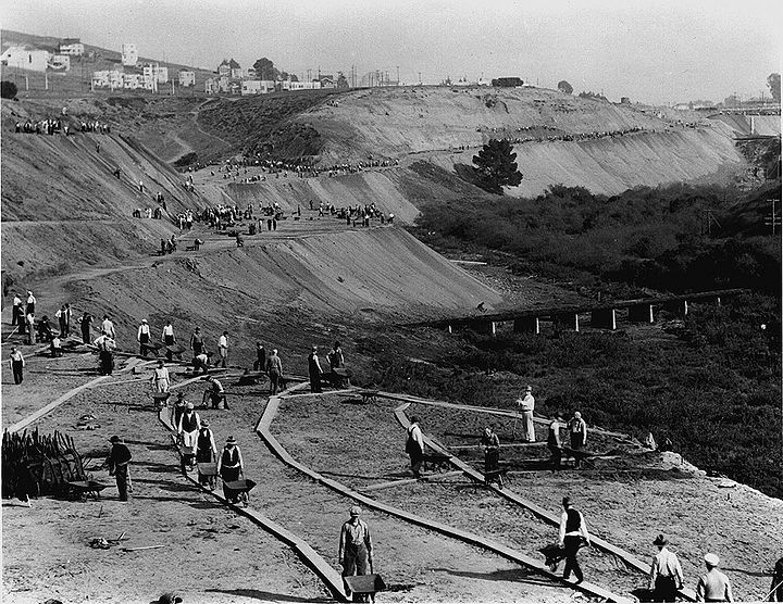 Stanley-Drive-(Brotherhood-Way)-east-near-Park-Merced-Junipero-Serra-crosses-in-distance-(white-railing)-WPA-Project-1934-SFPL.jpg